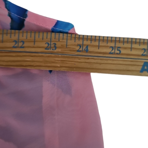 Show Me Your MuMu Zsa Zsa Dress Sz L Pink Blue Tropical Made USA Resort Vacation - Picture 13 of 13